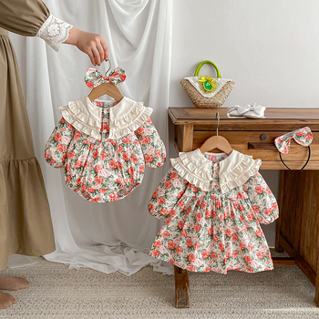 Βρεφικά Ρούχα για Κορίτσια, Φθινόπωρο 2025 Νέο Μακρυμάνικο Ρόμπερ, Φόρεμα με Ροζ Φόρεμα για Κορίτσια, Συνδυασμένα Ρούχα για Αδερφές, Στυλ Άνοιξης