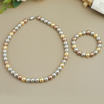 Náhrdelník s perlami Shijia Baby, dámsky, okrúhly, svetlý, luxusný, vynikajúca cukríková farba, zmiešané farby