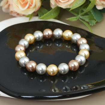 Κολιέ με μικτά χρώματα Shijia Baby Pearl, γυναικείο, στρογγυλό, φωτεινό, πολυτελές κολιέ με χρώμα καραμέλας, από ασήμι S925.