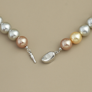 Κολιέ με μικτά χρώματα Shijia Baby Pearl, γυναικείο, στρογγυλό, φωτεινό, πολυτελές κολιέ με χρώμα καραμέλας, από ασήμι S925.