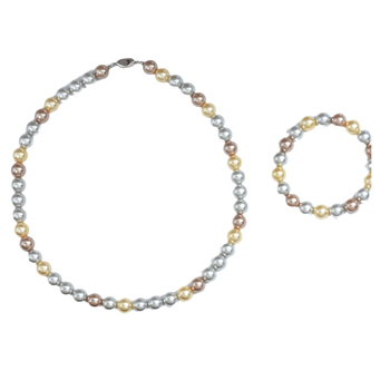 Κολιέ με μικτά χρώματα Shijia Baby Pearl, γυναικείο, στρογγυλό, φωτεινό, πολυτελές κολιέ με χρώμα καραμέλας, από ασήμι S925.