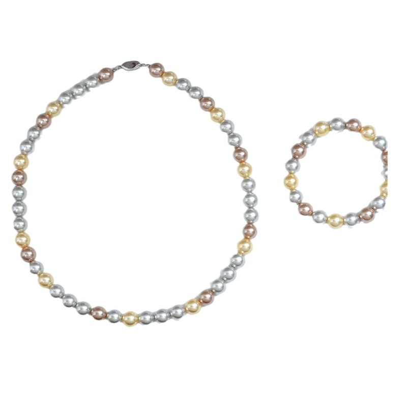 Náhrdelník s perlami Shijia Baby, dámsky, okrúhly, svetlý, luxusný, vynikajúca cukríková farba, zmiešané farby