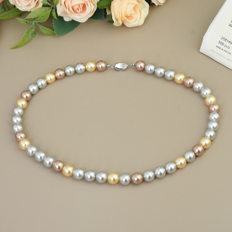 Náhrdelník s perlami Shijia Baby, dámsky, okrúhly, svetlý, luxusný, vynikajúca cukríková farba, zmiešané farby