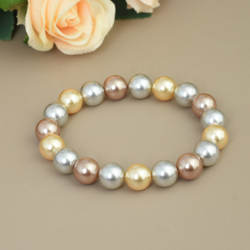 Náhrdelník s perlami Shijia Baby, dámsky, okrúhly, svetlý, luxusný, vynikajúca cukríková farba, zmiešané farby