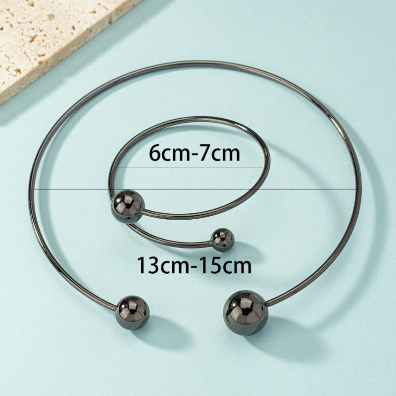 Naiste ümmarguse palliga vaskkaelusega Euroopa ja Ameerika sõrmuskäevõru isikupärastatud enimmüüdud igapäevariiete Jaapani ja Korea ehtekomplekt