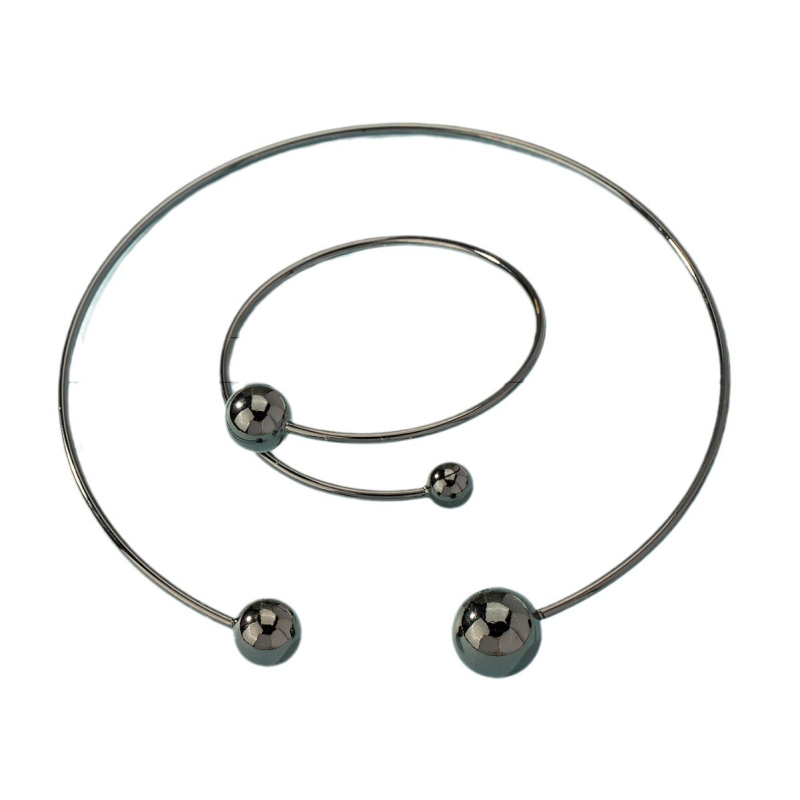 Naiste ümmarguse palliga vaskkaelusega Euroopa ja Ameerika sõrmuskäevõru isikupärastatud enimmüüdud igapäevariiete Jaapani ja Korea ehtekomplekt