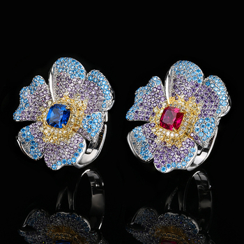 Kreativni prsten za otvaranje, nakit od crvenog cirkona, cirkona, ženske modne luksuzne niše, svestrane, vrhunske kvalitete, veleprodaja