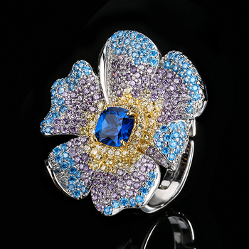 Δημιουργικό δαχτυλίδι ανοίγματος κοσμήματα κόκκινο ζιργκόν ζιργκόν γυναίκες μόδα πολυτέλεια εξειδικευμένη ευέλικτη high-end χονδρική