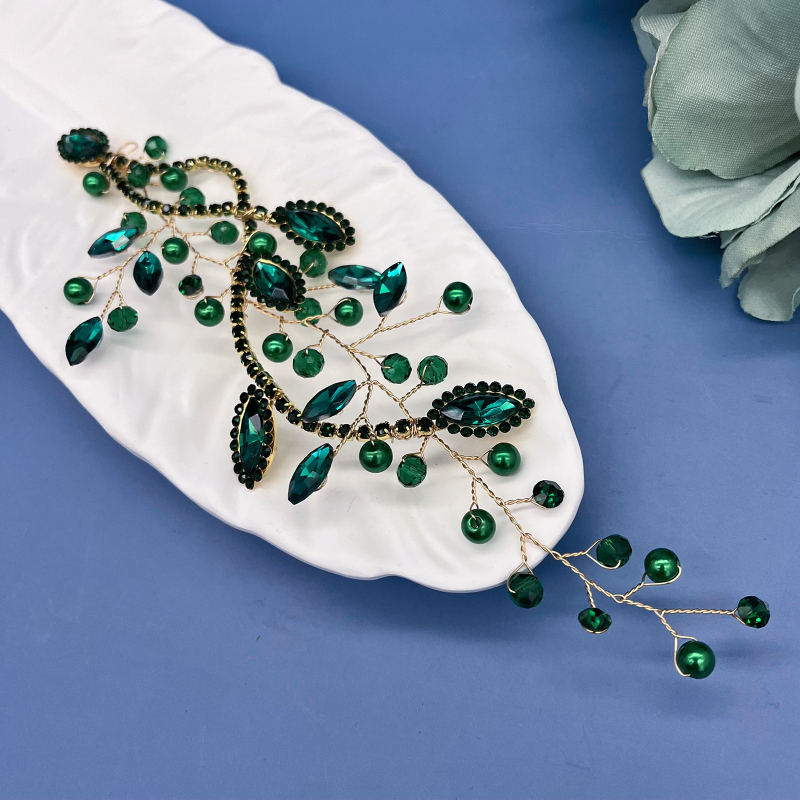 Väliskaubandusega käsitsi valmistatud rhinestones juuksepael lihtne punane kleit juuste aksessuaarid kristall rhinestones juuste küljekaunistus DZ254