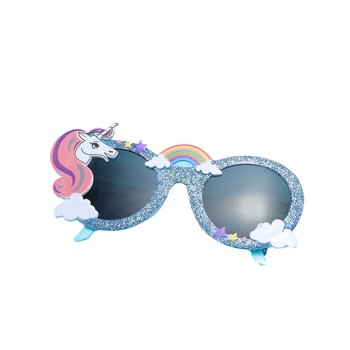 Vienradža bērnu saulesbrilles ar anti-UV Pegasus formas varavīksnes dzimšanas dienas ballītes smieklīgām brillēm