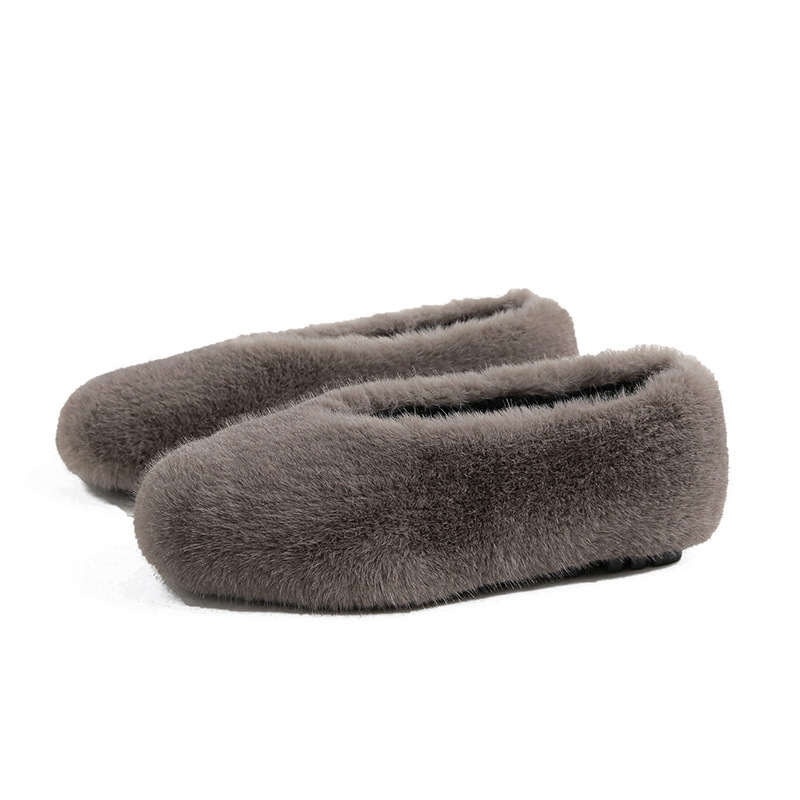 Mao Mao apavi sieviešu ziemas apģērbs 2024. gada jaunas siltas ūdeļu kažokādas ar flīsa oderi, mīkstas apakšas pupiņu krāsas apavi, lielizmēra sieviešu apavi 41-43