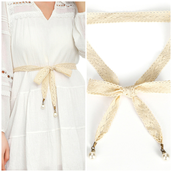 Eleganta pērļu jostas virve sievietēm ar kleitas svārkiem, augstas klases dekoratīvu jostas ķēdīti, bantīti, meiteņu aksesuāriem