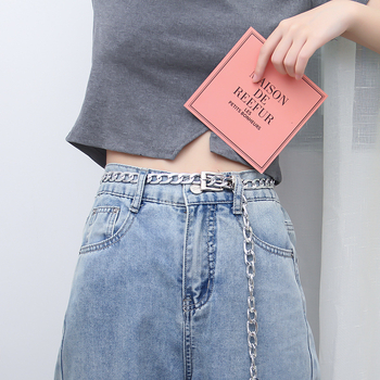 Euroopa ja Ameerika metallvöö meeste ja naiste pükste ketiga universaalne lihtne retro hiphop-ülikond jk vööketiga teksarihm