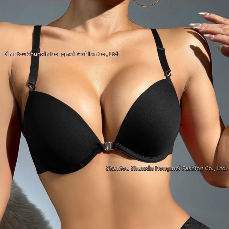 Sutien de vară nou din dantelă fluture frumos spate cataramă față pentru fete sexy fără sudură cu armătură push-up sutien cu cataramă față