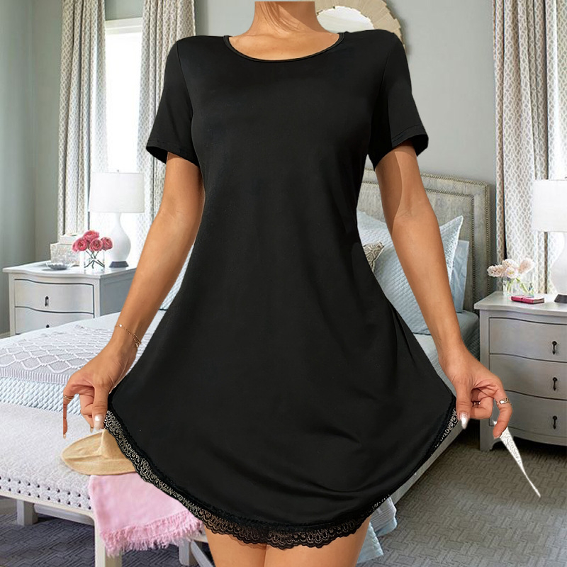 „Amazon Cross-Border“ moteriški drabužiai, seksualūs nėriniai, permatomi nugaros naktinukai, laisvalaikio seksuali pižama, namų apranga A0845