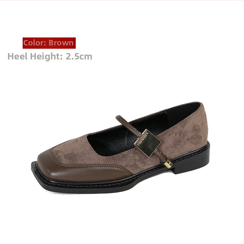 Nové čínske štýlové ploché jednovrstvové topánky s hranatou špičkou, dámske jesenné, univerzálne, francúzske čierne Mary Jane malé kožené topánky, plus veľkosť, dámske topánky 41 až 43