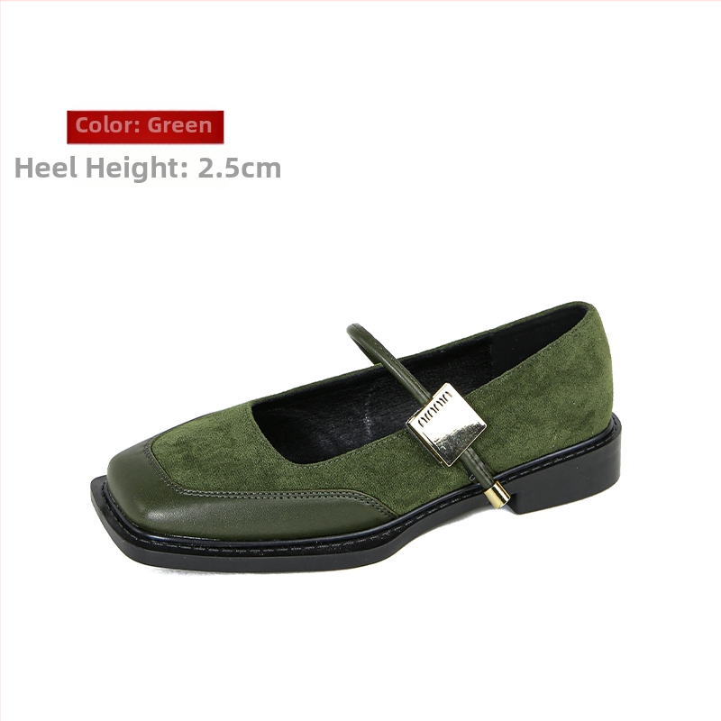 Nové čínske štýlové ploché jednovrstvové topánky s hranatou špičkou, dámske jesenné, univerzálne, francúzske čierne Mary Jane malé kožené topánky, plus veľkosť, dámske topánky 41 až 43