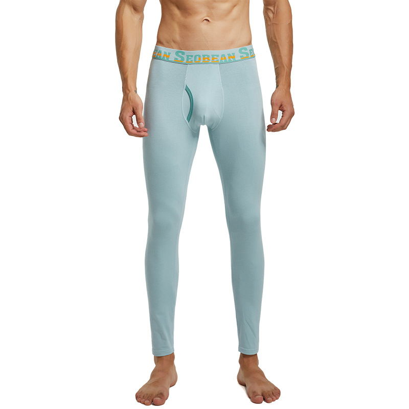 2022 m. Xibin Seobean rudens ir žiemos nauji ilgi apatiniai, vienspalviai, aptempti, ploni, medvilniniai, amoniako spalvos, šilti vyriški ilgi apatiniai, urmu