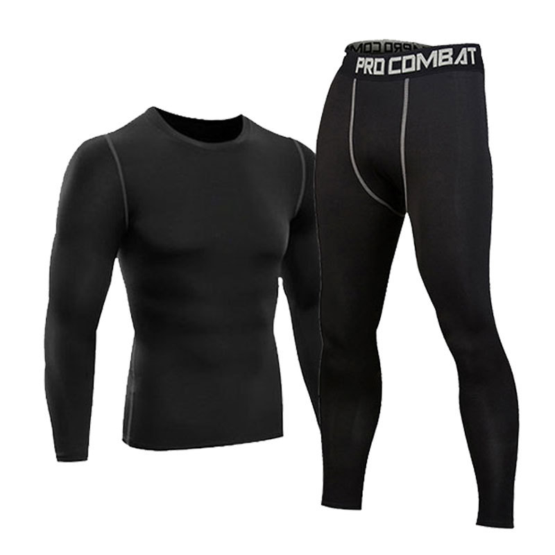 Meeste termopesu komplekt fitnessiks, talispordi kompressioonpüksid, kõrge elastsusega, paksendatud soojuse tagamiseks