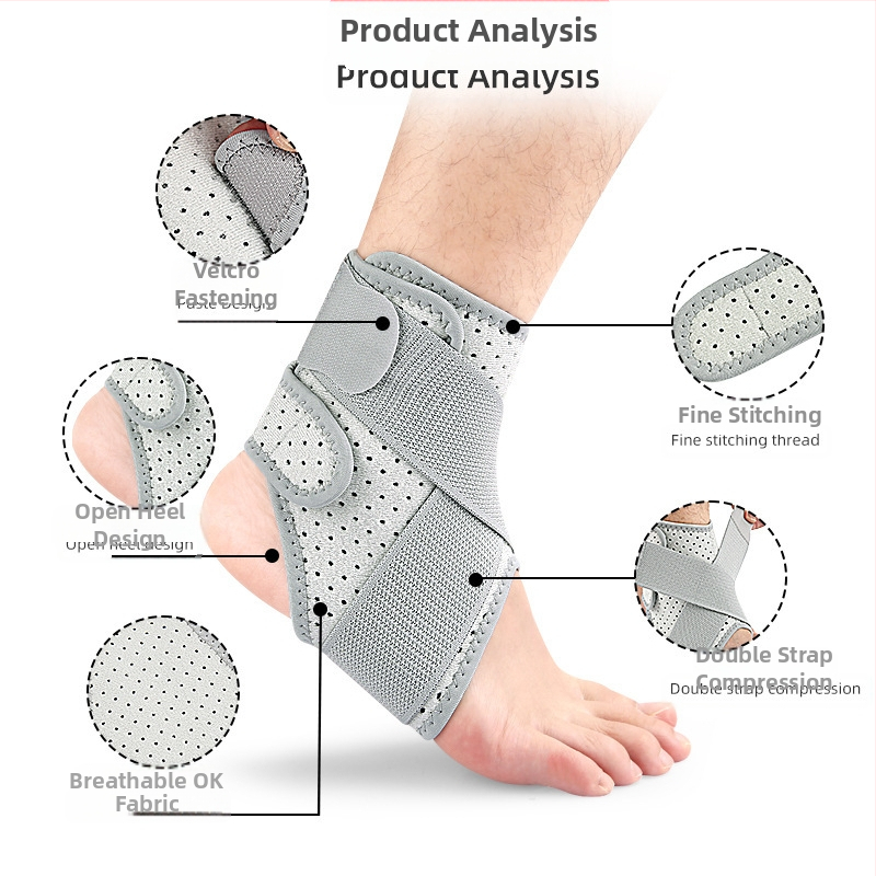 Спортна защита за глезена под налягане, езда на открито, баскетбол, бадминтон, каишка, двоен протектор с фиксирана опора под налягане