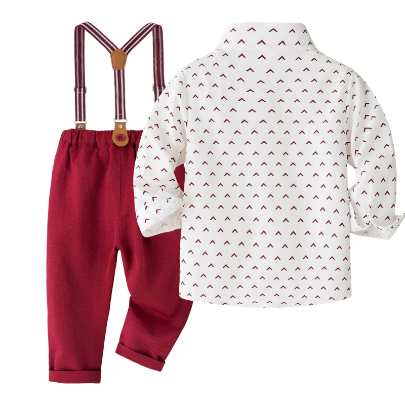 Chlapčenské pánske spoločenské šaty Cezhraničné jarné a jesenné nové detské tričko s dlhým rukávom, ramienka, spoločenský oblek, detské oblečenie