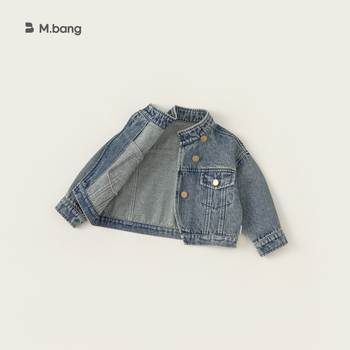 „Youbao“ vaikiški drabužiai, mergaitėms, džinsinis švarkelis, rudens drabužiai, vaikiškas trumpas švarkelis su apykakle, kardiganas Qy24049