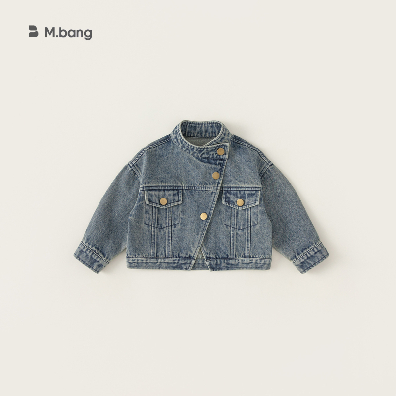 „Youbao“ vaikiški drabužiai, mergaitėms, džinsinis švarkelis, rudens drabužiai, vaikiškas trumpas švarkelis su apykakle, kardiganas Qy24049