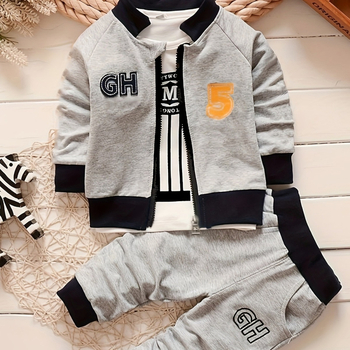 2024 nová jarná a jesenná chlapčenská móda ležérny dlhý rukáv tri čísla 5 oblek generácia vlasov módy Joker