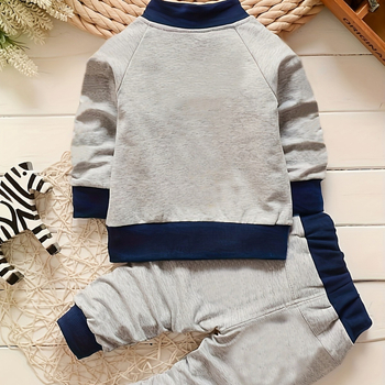 Νέα ανοιξιάτικη και φθινοπωρινή μόδα για αγόρια του 2024, casual, με μακριά μανίκια, τρία νούμερα 5, κοστούμι μιας γενιάς μόδας μαλλιών Joker