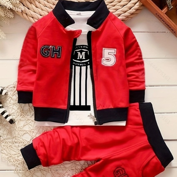 2024 nová jarná a jesenná chlapčenská móda ležérny dlhý rukáv tri čísla 5 oblek generácia vlasov módy Joker