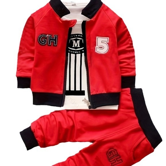 2024 nová jarná a jesenná chlapčenská móda ležérny dlhý rukáv tri čísla 5 oblek generácia vlasov módy Joker