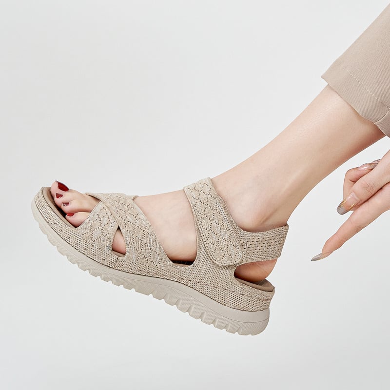 L1902-4 „Amazon“ europietiški ir amerikietiški sportiniai laisvalaikio sandalai. Nauji 2025 m. moteriški laisvalaikio bateliai su „Velcro“ užsegimu, tuščiaviduriai platforminiai.