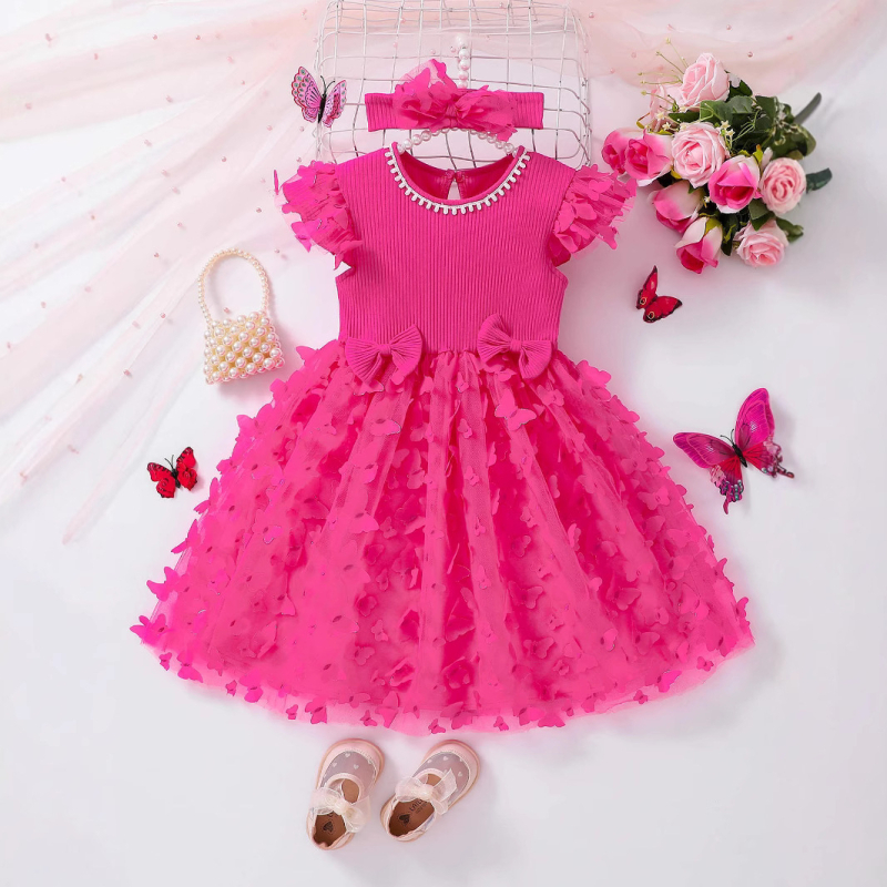 Letné detské oblečenie dievčenské princeznovské šaty šaty nový štýl dievčenské pontónové šaty pre stredný vek narodeniny ročné detské šaty šaty