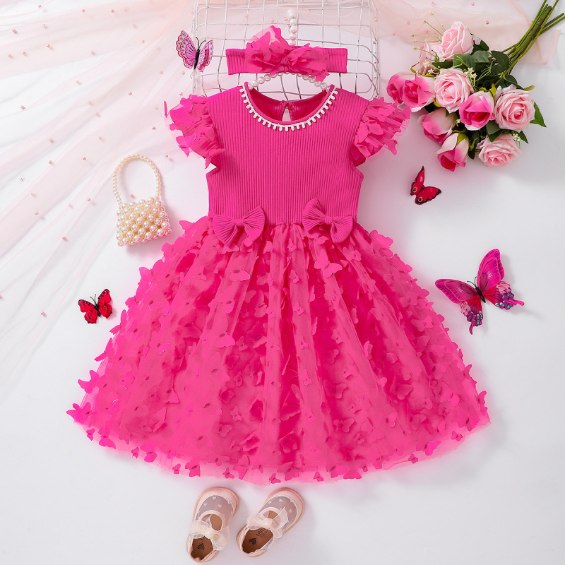 Letné detské oblečenie dievčenské princeznovské šaty šaty nový štýl dievčenské pontónové šaty pre stredný vek narodeniny ročné detské šaty šaty