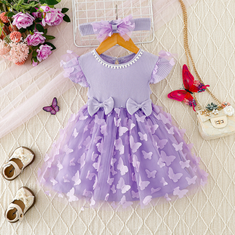 Letné detské oblečenie dievčenské princeznovské šaty šaty nový štýl dievčenské pontónové šaty pre stredný vek narodeniny ročné detské šaty šaty
