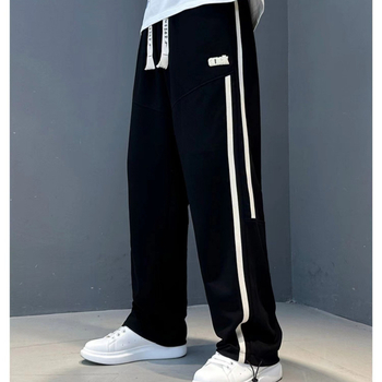 Japonský štýl, univerzálne ležérne nohavice z Pu, elegantné rovné nohavice pre pánske letné voľné módne jednoduché široké športové nohavice