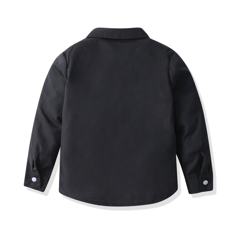 Detský kostým gentlemana na jar a jeseň 2023, čierny, s dlhým rukávom a nohavicami na traky, s cezhraničnou potlačou