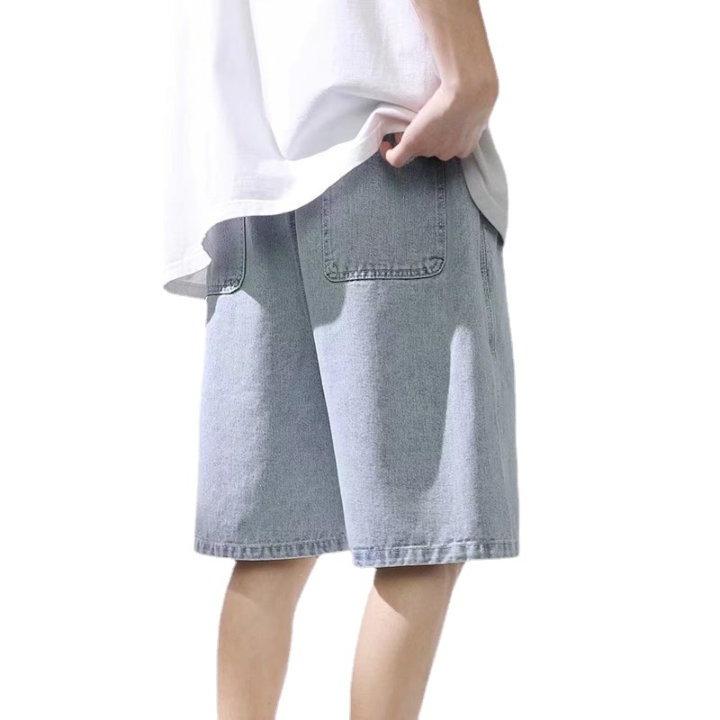 Ljetne traperice za muškarce 2022., nove modne, zgodne, široke ravne kratke hlače, muške ležerne kratke hlače u korejskom stilu