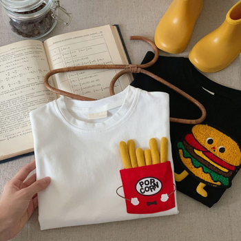 Detské jarné tričko Boogatang, chlapčenské tričko s dlhým rukávom, kórejská verzia, dievčenské tričko s 3D kreslenými motívmi, jarné detské oblečenie 2025