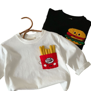 Detské jarné tričko Boogatang, chlapčenské tričko s dlhým rukávom, kórejská verzia, dievčenské tričko s 3D kreslenými motívmi, jarné detské oblečenie 2025