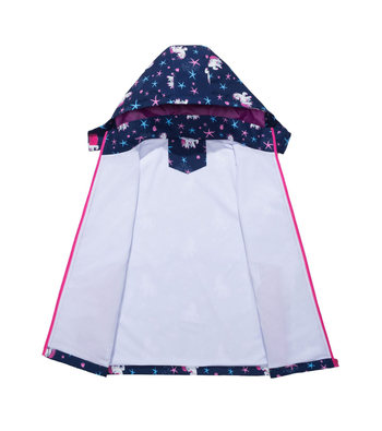 Djevojčice i djeca srednje dobi, vodootporna, prozračna majica s kapuljačom i patentnim zatvaračem za vanjsku upotrebu, moderna sportska vjetrovka s jednorogom