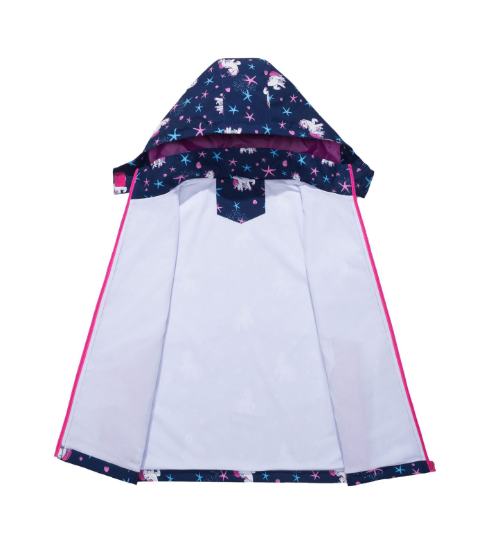 Djevojčice i djeca srednje dobi, vodootporna, prozračna majica s kapuljačom i patentnim zatvaračem za vanjsku upotrebu, moderna sportska vjetrovka s jednorogom