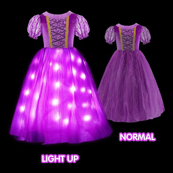 Cezhraničné horúce šaty Rapunzel, odevy, šaty Sophia, detské šaty, ľadový a snehový magický náhrdelník na sklade