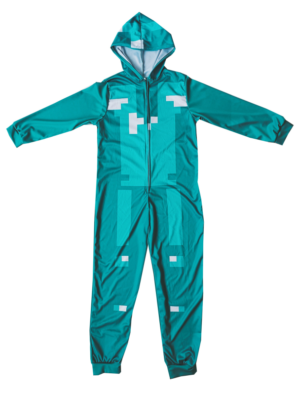 Halloween zeleni karirani kostim za cosplay, kostim za izvedbu, dijamantni oklop za djecu