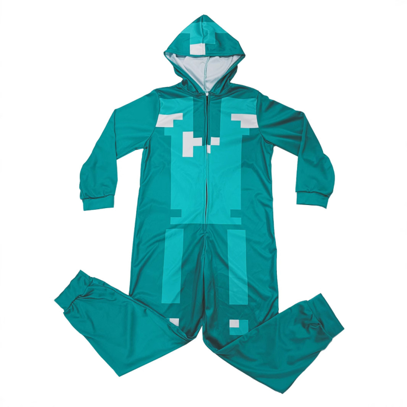 Halloween zeleni karirani kostim za cosplay, kostim za izvedbu, dijamantni oklop za djecu