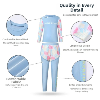 Παιδικά Μαγιό για Κορίτσια, Small, Medium, Large, Νέα Μοντέρνα Ολόσωμη Ολόσωμη Ολόσωμη Ολόσωμη Ολόσωμη Ολόσωμη Φόρμα για Κορίτσια 2025, Μακρυμάνικο Παντελόνι Δύο Τεμαχίων, Νέα Μαγιό