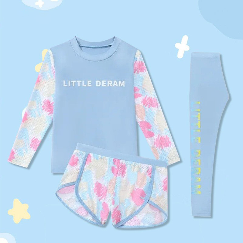 Costume de baie pentru copii pentru fete, mărime mică, medie, mare, costum de baie pentru fete la modă nouă 2025, pantaloni lungi cu mânecă lungă din două piese, costume de baie noi