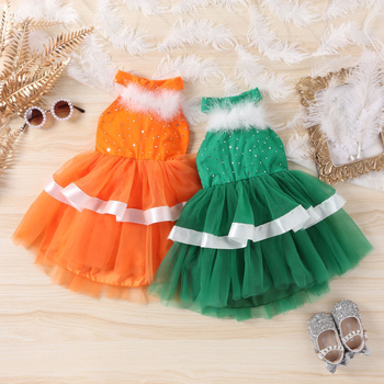 Dječja odjeća, europske i američke djevojčice, krznena mrežasta haljina za sestre s udlagom, suknja za tortu za zabavu i djecu, haljina za djecu