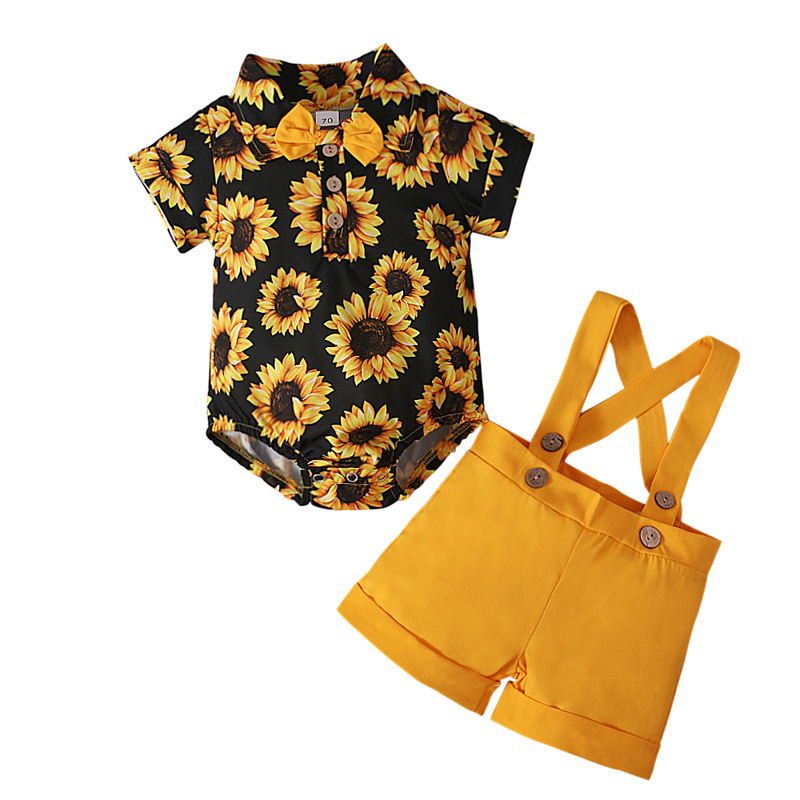 Vanjskotrgovinski europski i američki ljetni brat i sestra nose suncokretove kombinezone s tregerima, hlače s četiri kuta za penjanje/trokutni penjački set odijela