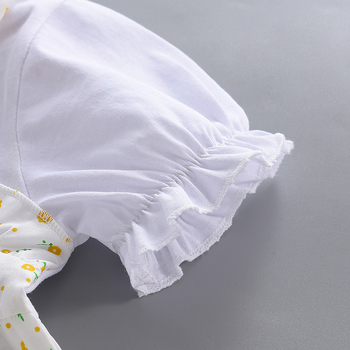 Φόρεμα για κορίτσια Λεπτό φόρεμα 2025 Καλοκαίρι Western Style Νέα κοντομάνικη φούστα δύο τεμαχίων με ψεύτικες τιράντες και φλοράλ για μωρά κορίτσια